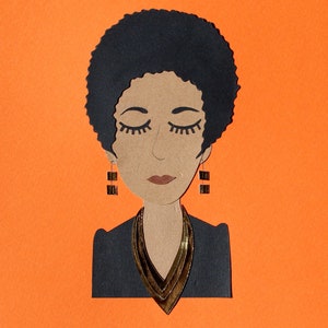 Collage Nina Simone / Papercraft papercut handmade / Paper face cut illustration handmade image 4