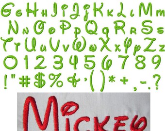 Disney font pes 4 sizes upper and lower case machine embroidery design
