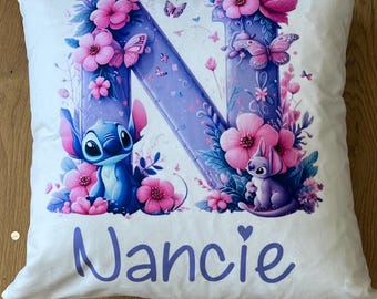 Personalised lilo and stitch style inspired cushion childrens custom birthday Christmas  gift bedroom