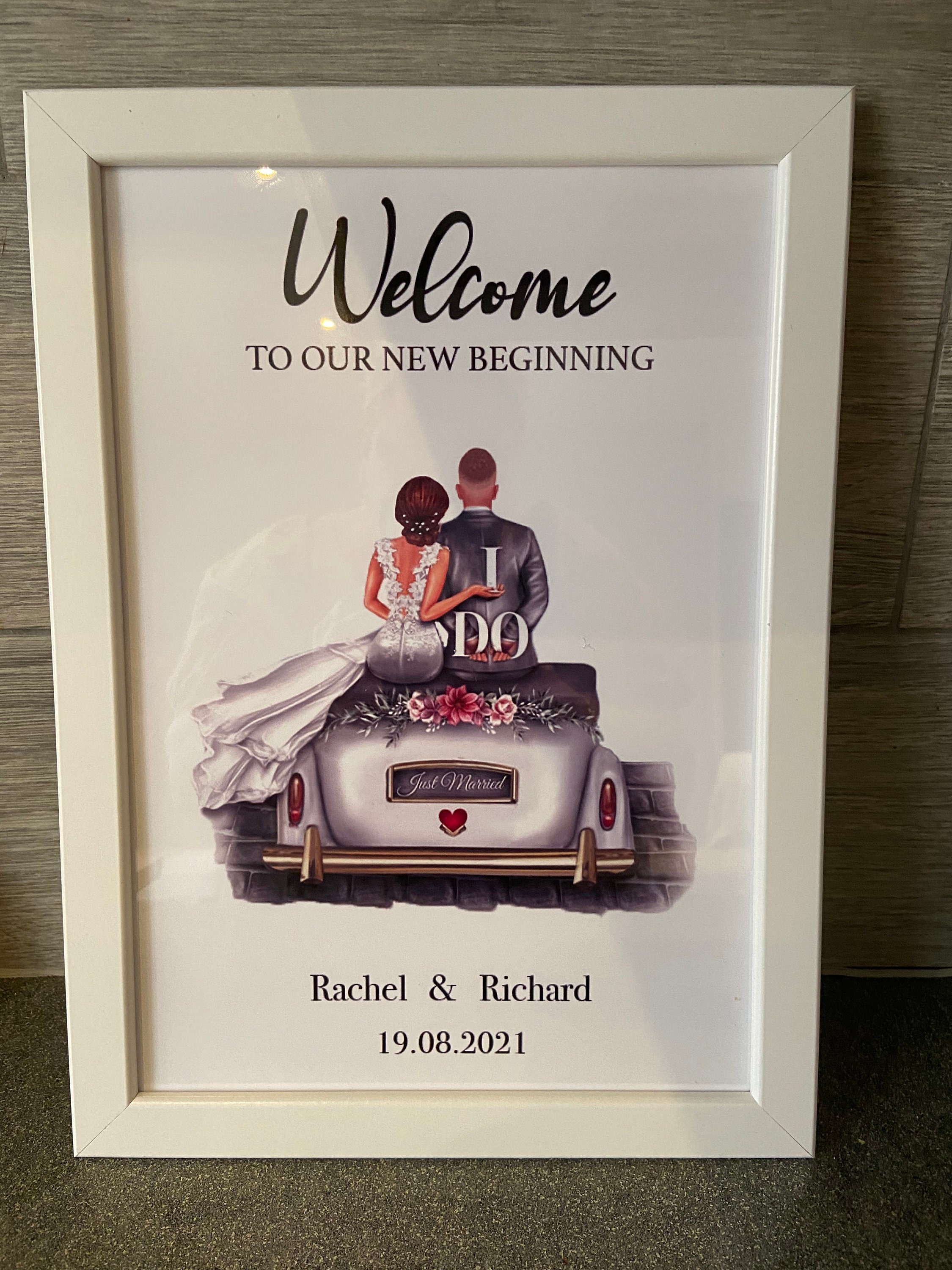 Wedding Frame Personalised With Name and Date Wedding / Etsy UK
