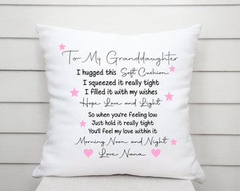 Personalised keepsake cushion Granddaughter / grandson cushion gift ,baby nursery grandma grandad gift