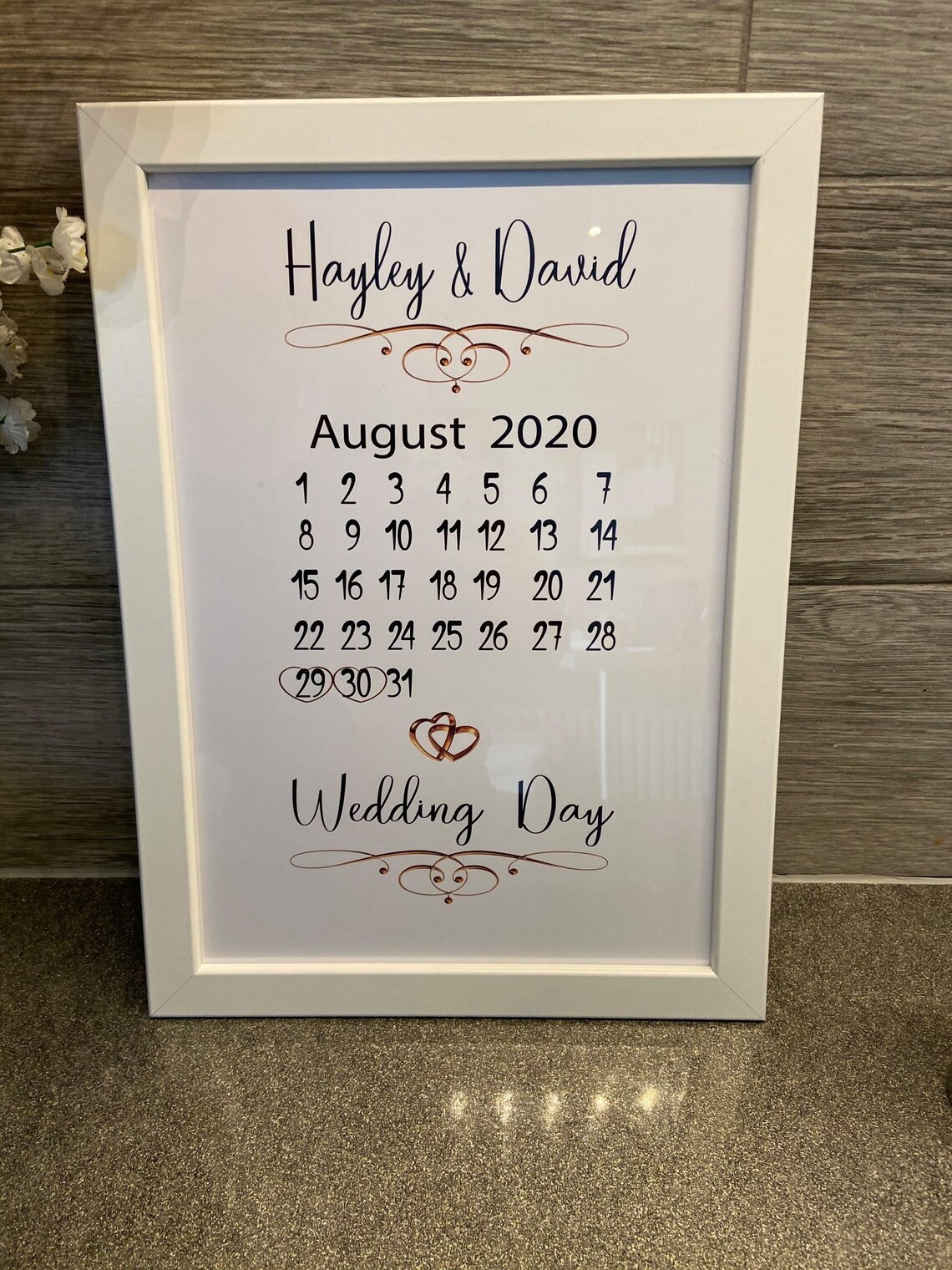 Cadre de mariage personnalisé avec noms et date cadeau de mariage ...