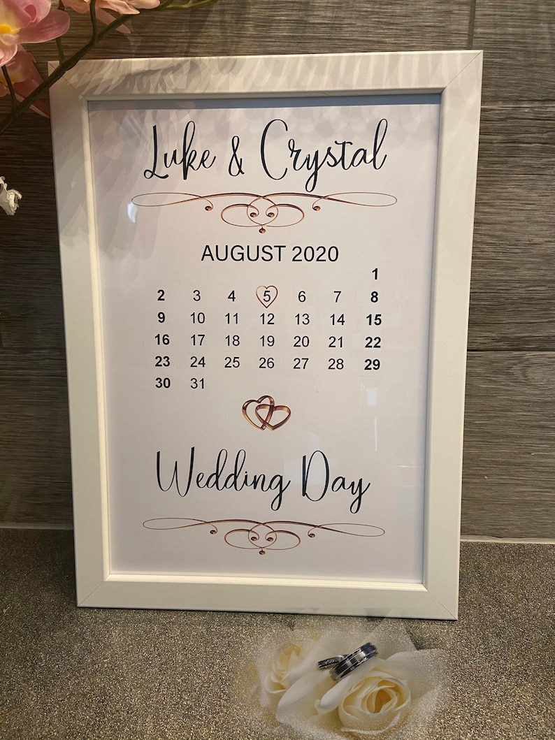 Cadre de mariage personnalisé avec noms et date cadeau de mariage ...