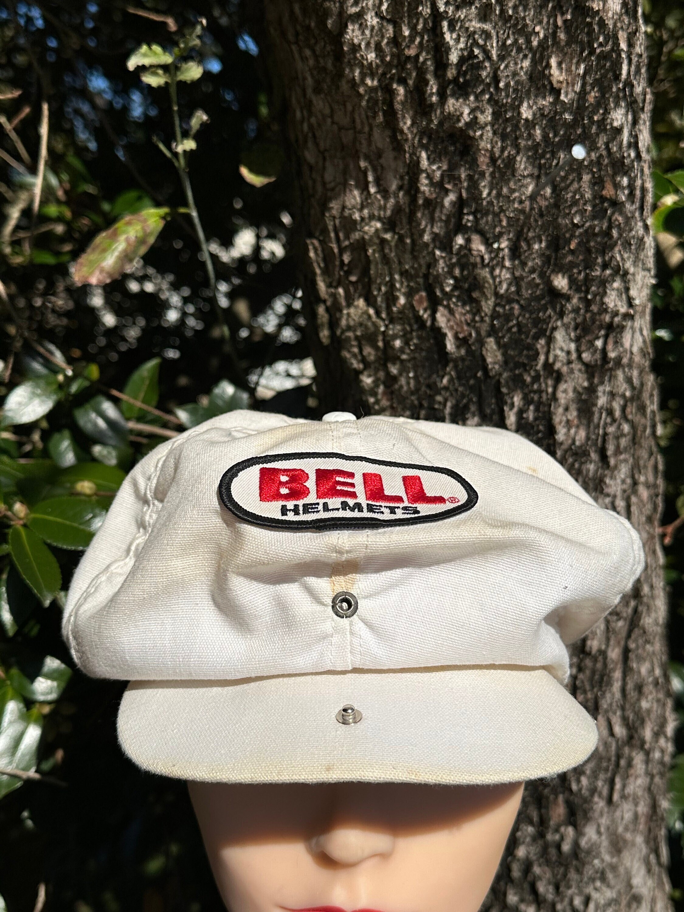 Vintage Bell Helmets Flat Cap Newspaper Boy Hat Canvas W/patch