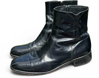 Bates Floaters Black Leather Zip Up Wool Lined Boots VINTAGE Men\'s Size 13 Bates Floaters | eBay main image 4