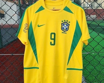 Maillot rétro de football Brésil Ronaldo 9 Coupe du monde 2002