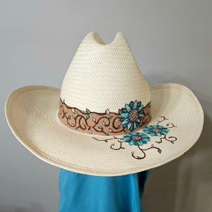 Handpainted Sunflower Cowgirl Hat - Etsy display picture 3