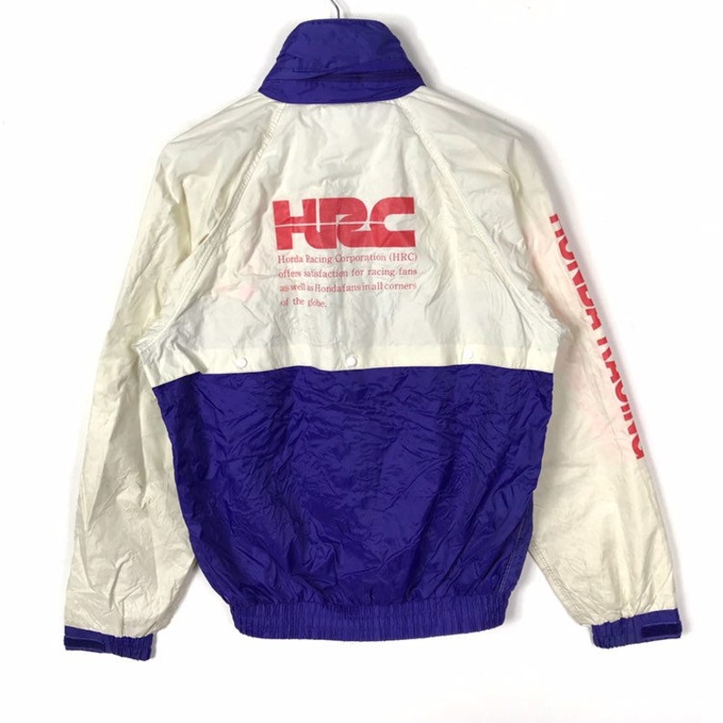 Vintage 80s Honda Racing Hrc Windbreaker Jacket Large Size Etsy
