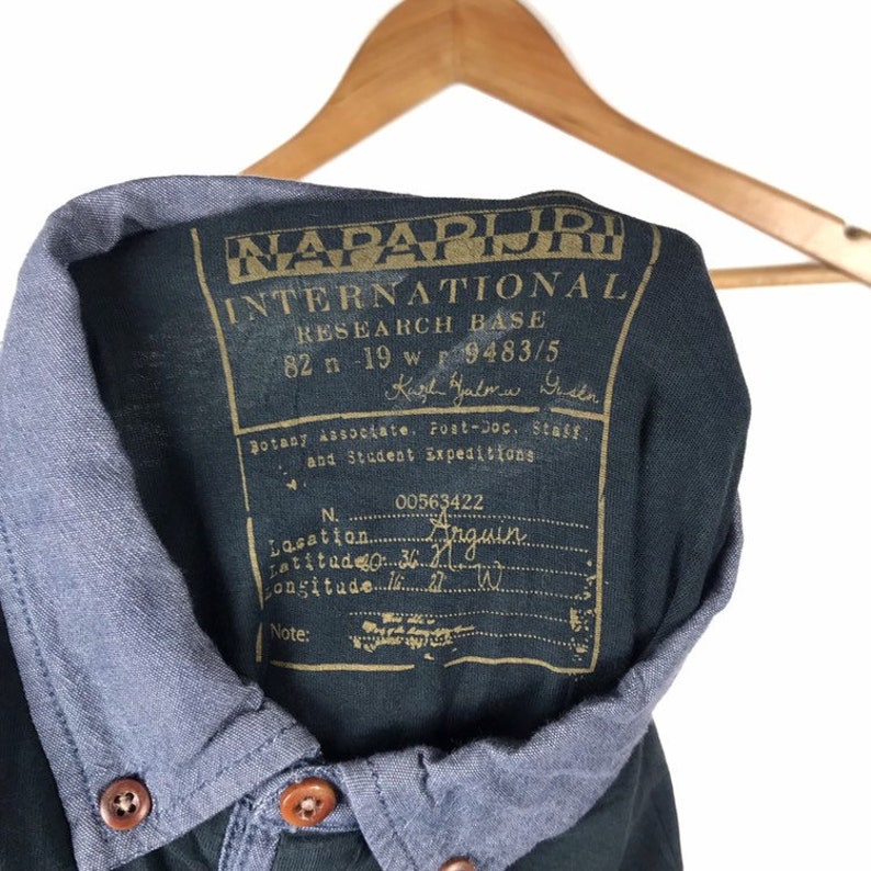 Vintage NAPAJIRI International Embroidered Logo Blue Collar T Shirt Medium Size Sailing Gear Alpine Sportswear Hip Hop Swag Streetwear Gift