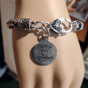 I Love My Dachshund Bracelet With Doxie Charm