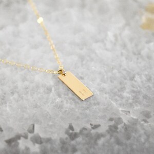 Initial bar necklace, vertical bar necklace, mother's necklace, personalized initial necklace, bar necklace, initial tag necklace