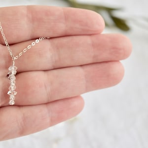 herkimer diamond necklace, herkimer diamond drop necklace, birthstone necklace, diamond necklace, crystal necklace, Herkimer necklace
