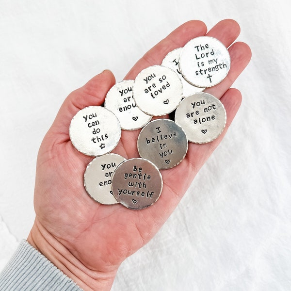 Affirmation coin, personalized affirmation coin, holiday gift, stocking stuffer, customized affirmation coin, personalized coin