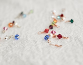 Bicone Swarovski charm // birthstone charm // gold wired charm // bicone charm // silver wired charm // rose gold wired charm