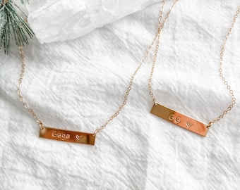 Bar necklace, personalized bar necklace, handstamped name necklace, name necklace, mama necklace,