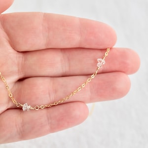 herkimer diamond necklace, herkimer necklace, crystal necklace, diamond necklace, April birthstone necklace, mother's necklace