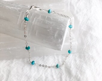 pulsera de piedra de nacimiento, pulsera de turquesa, pulsera de circón azul, pulsera de piedra de nacimiento de diciembre, pulsera de piedras preciosas, pulsera de madre