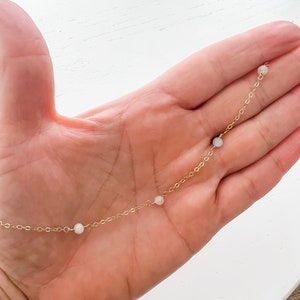 Morganite necklace, spring necklace, crystal necklace, pastel crystal necklace, pastel stone necklace, delicate necklace