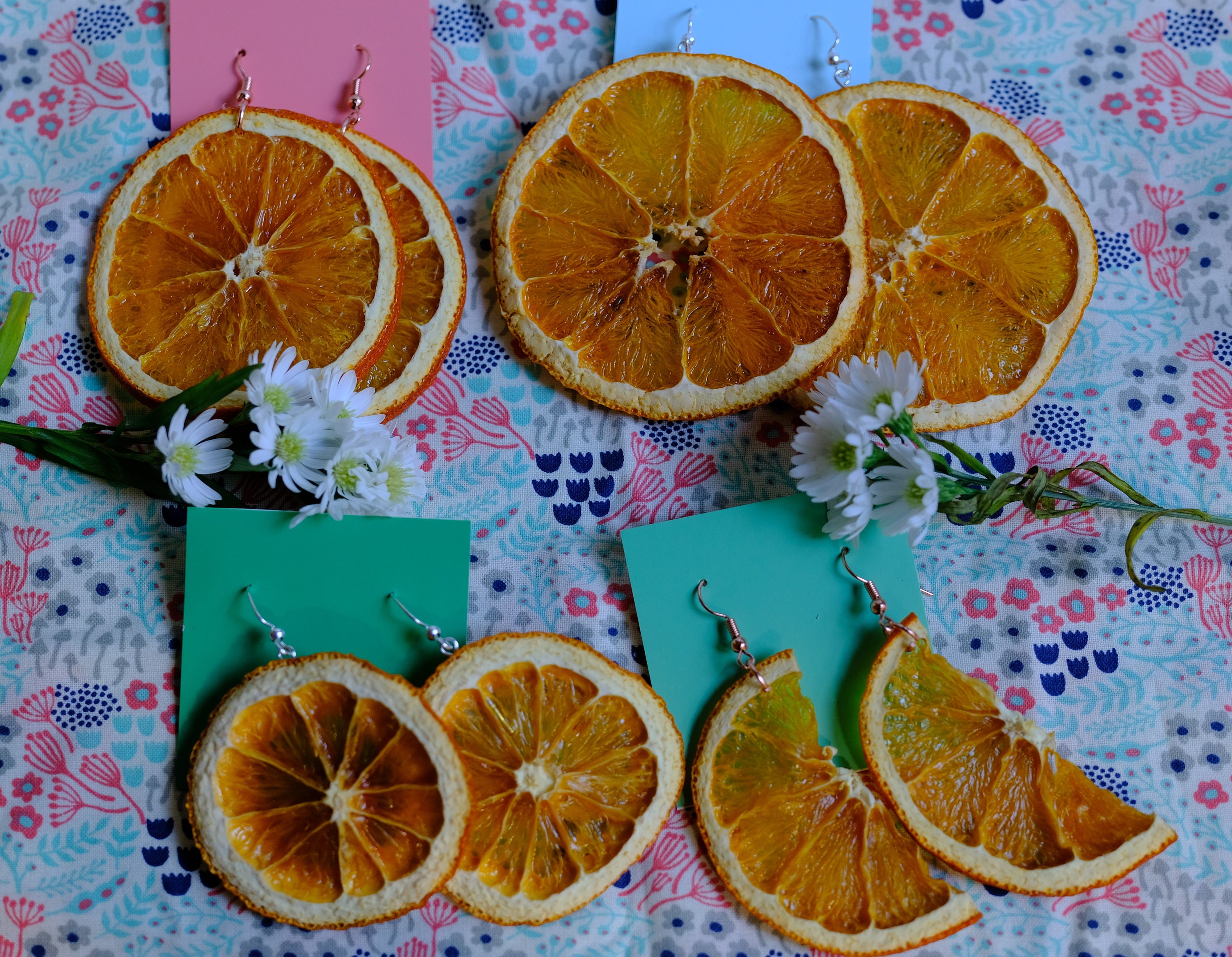 Handmade Orange Earrings Real Dried Fruit Citrus Earrings Etsy