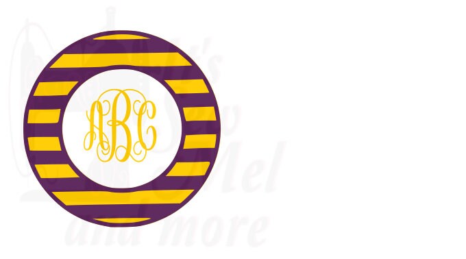 Download LSU monogram frame svg dxf and png files | Etsy