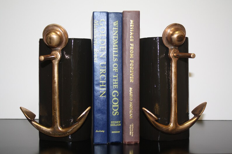 Vintage Brass Anchor Bookends Etsy