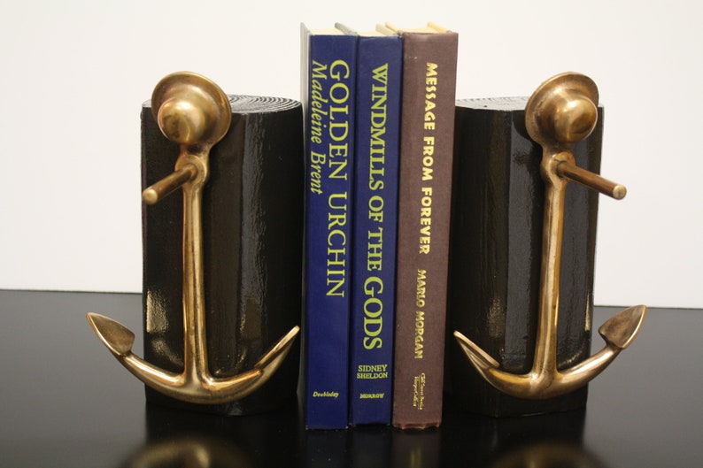 Vintage Brass Anchor Bookends Etsy