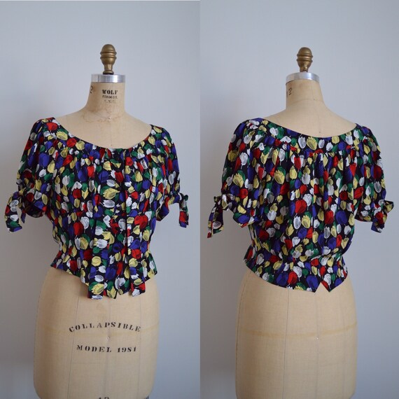 Lolita Lempicka blouse - vintage 1990s scoop neck