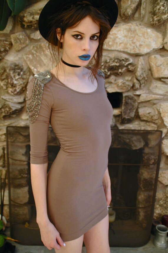 Military Sparkle Skin Tight Minidress