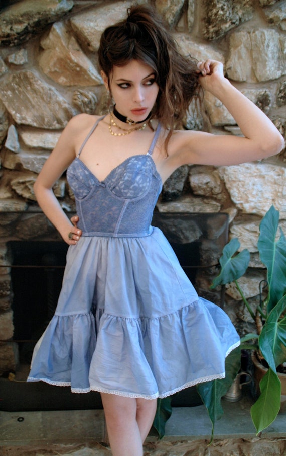 blue bustier dress
