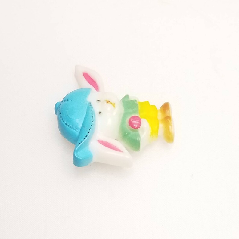 Vintage Baseball Boy Bunny Rabbit Ball Cap Easter Fun Holiday Pin Brooch