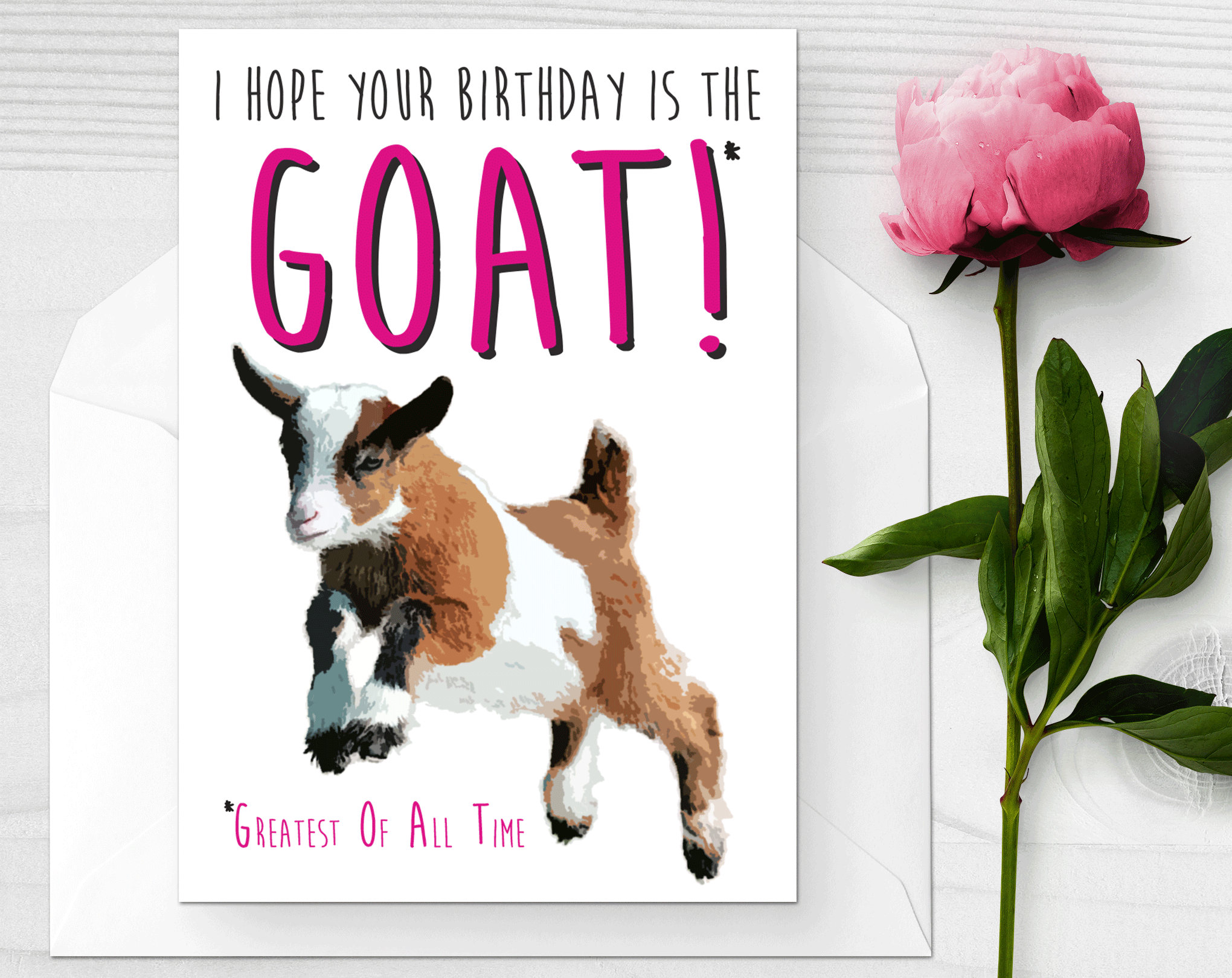 Baby Goat Birthday Card Funny Birthday Card I love Goats Etsy