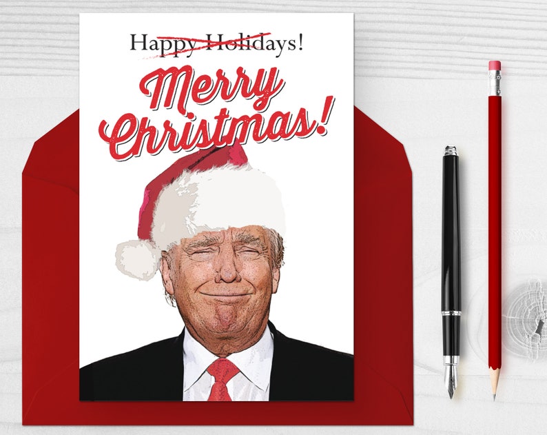 Donald Trump Merry Christmas Card Merry Christmas Etsy