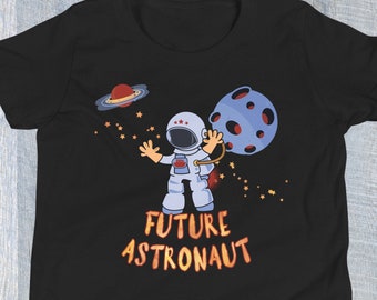 Future Astronaut Space Explore Outer Space Kids T-Shirt Short-Sleeve Boy Girl Unisex - Sizes Youth Small to XL and Toddler 2T to 5T