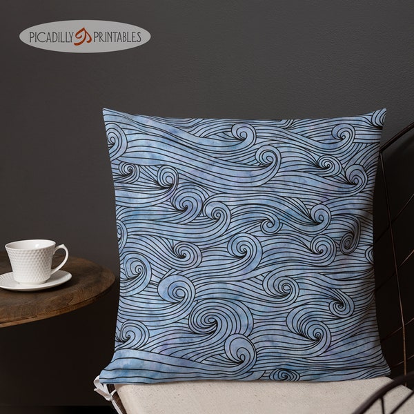 Waves Pillow Etsy
