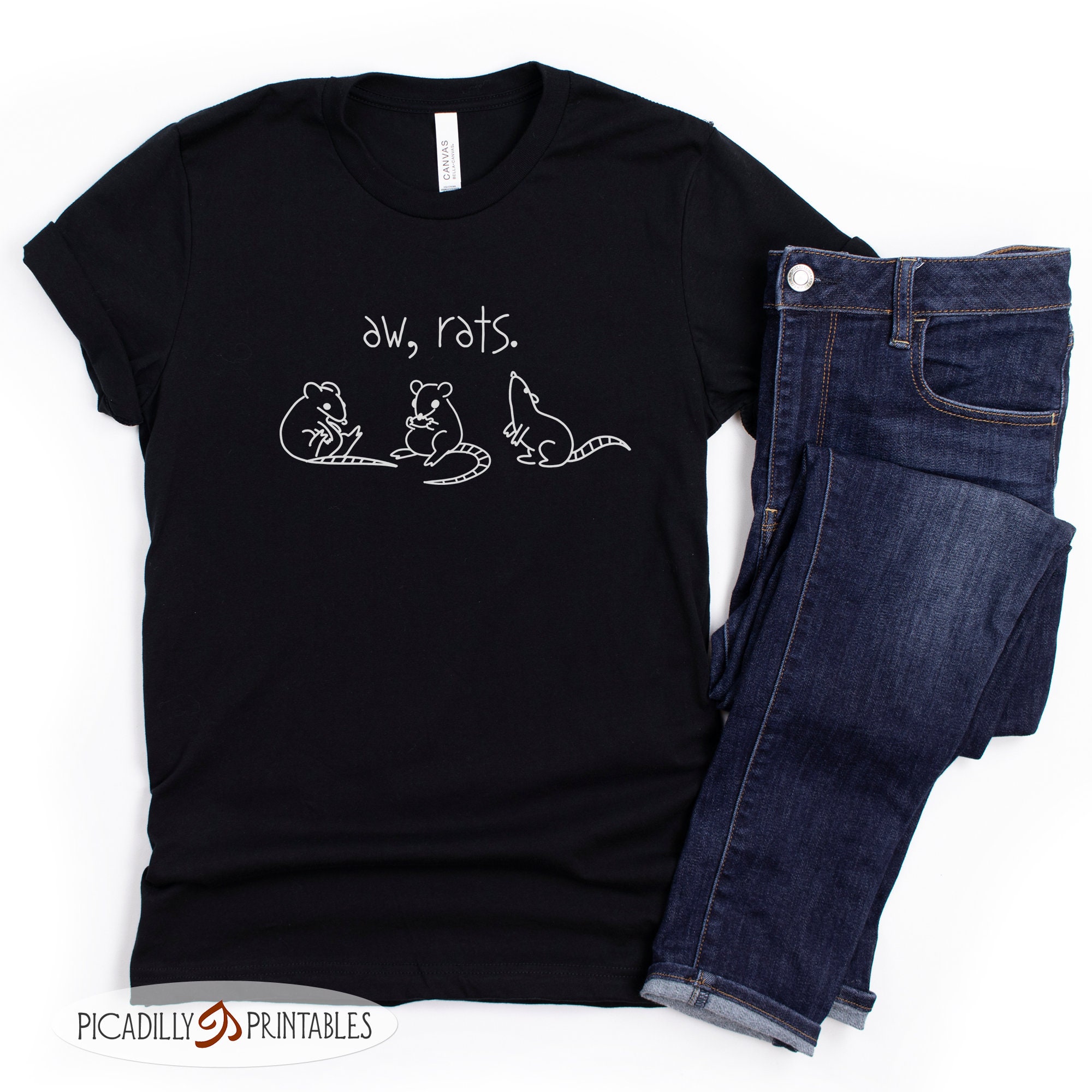 Aw Rats - Cute Rat Trio T-shirt - Short-sleeve Unisex - Sizes X-small ...