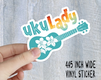 UkuLady Sticker Colorful Fun Ukulele Pun Uke Gift - 4.45 Inch Wide Vinyl Sticker