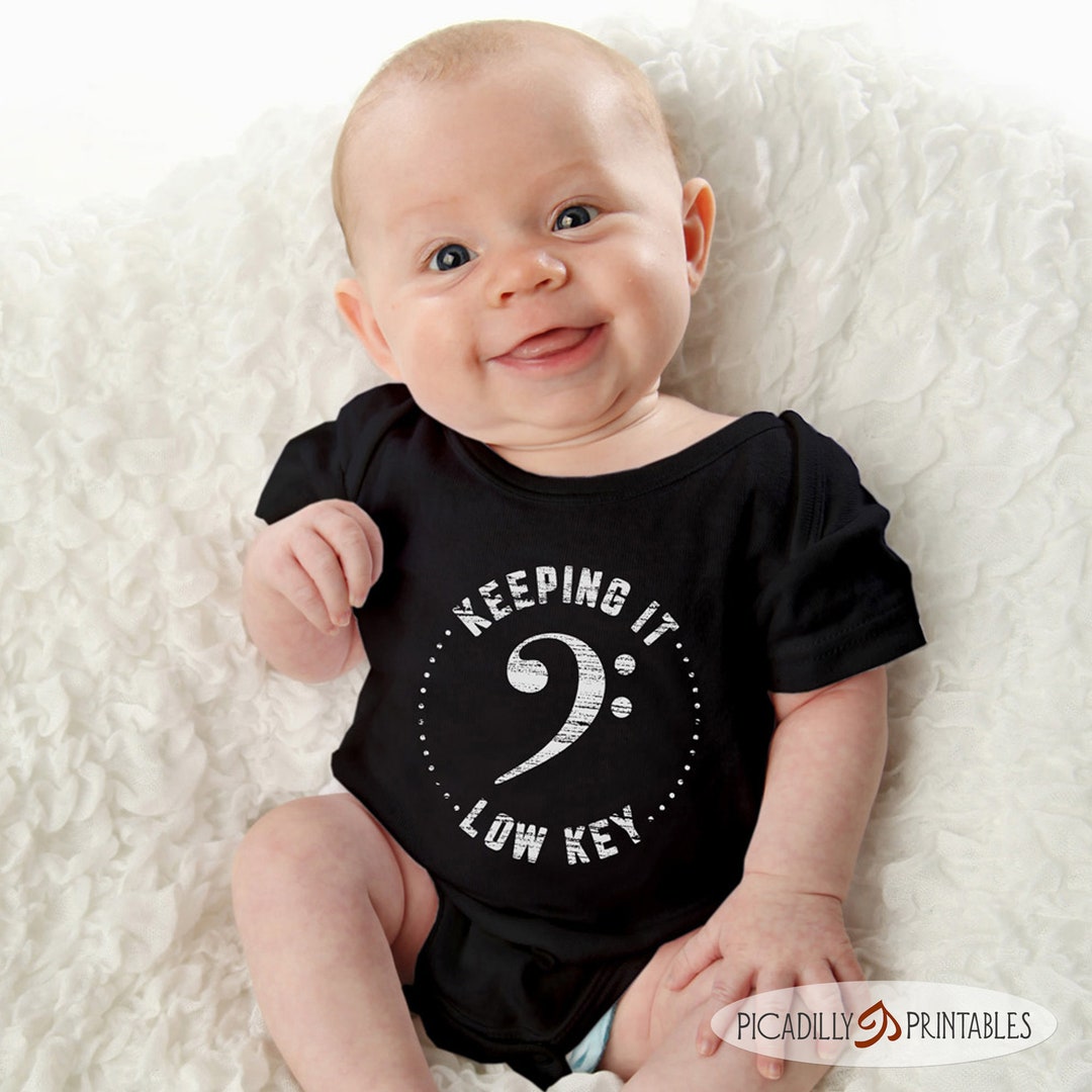Baby Bass Clef Keeping It Low Key Infant Bodysuit Music Musician Baby