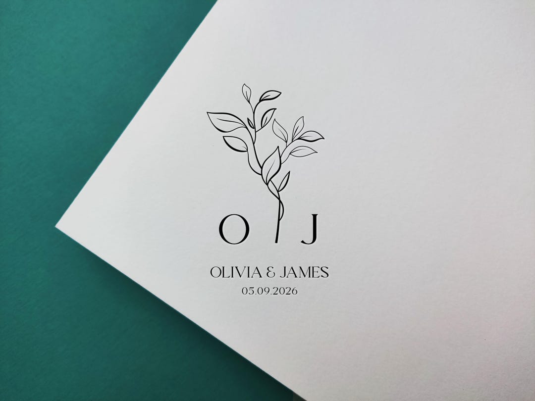Custom Wedding Monogram Logo With Leaf Greenery (digital Download) - Etsy