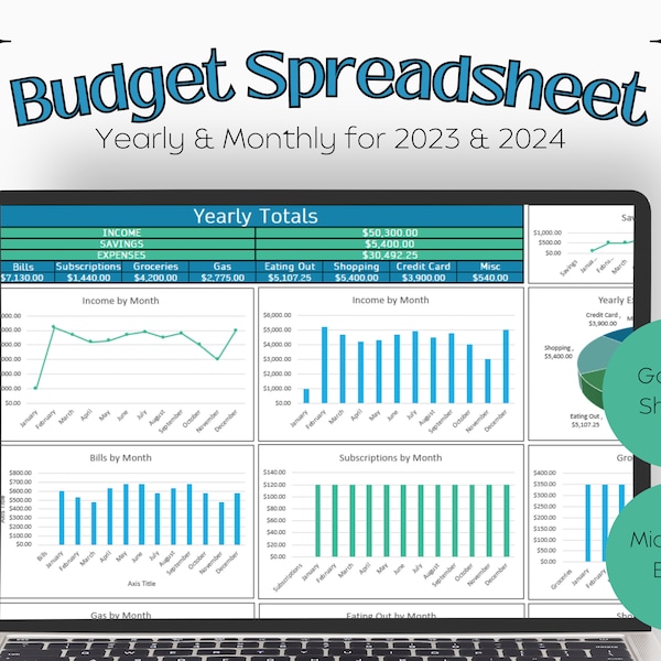 2024 Expense Tracker Excel Etsy