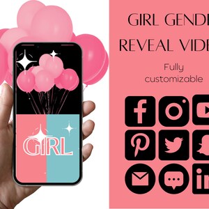 Gender Reveal Video - Balloon Digital Baby Gender Announcement - Girl Gender Reveal - Baby Gender Announcement