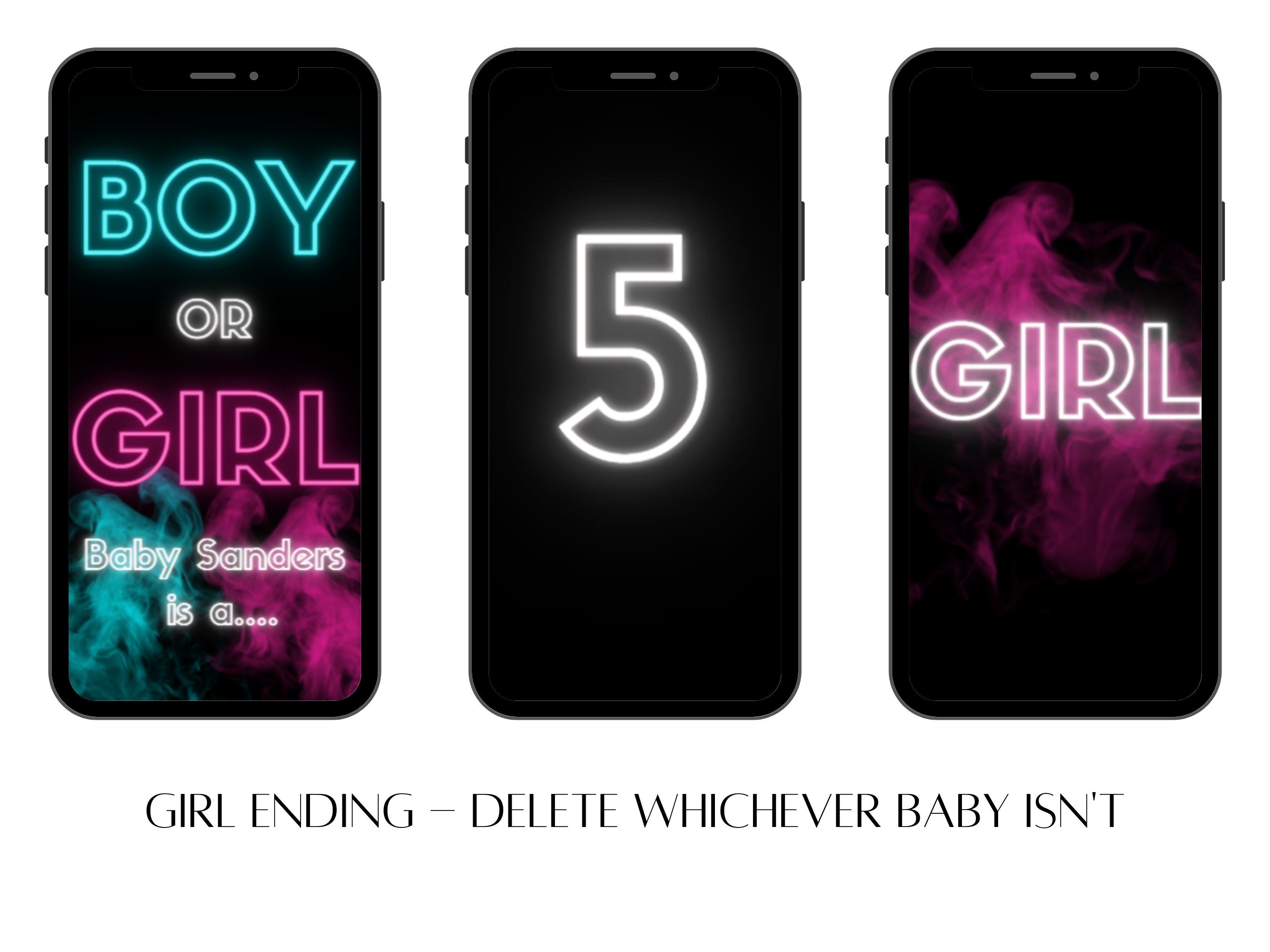 Gender Reveal Video - Gender Reveal Explosion - Neon Baby Gender ...