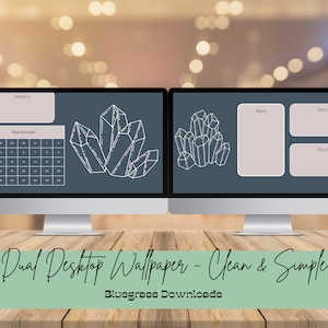 Dual Minimalist Desktop Wallpaper - Dual Mantra Computer Background - Dual Desktop Layout Template - Editable Wallpaper for Desktop/Laptop