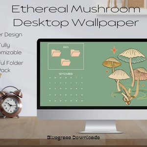 EDITABLE Ethereal Desktop Wallpaper Organization - Wallpaper for Desktop/Laptop Organization- Folder Icon Pack