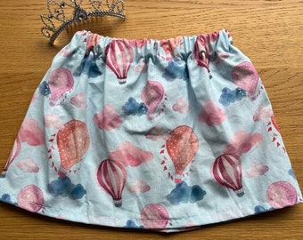 Hot Air Balloon Skirt, Cotton Skirt, Little Girl's Skirt, Child's Skirt, Handmade Skirt, Pastel Skirt, Pastel Girl's Skirt