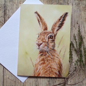 Biglietto d'auguri con lepre/Vuoto/Compleanno - Arte della fauna selvatica/Animale