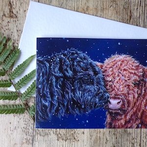 Highland Calves Noël / Anniversaire /Carte de vœux