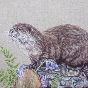 Otter - Original Painting by Alison Armstrong - Wildlife/ Animal Canvas