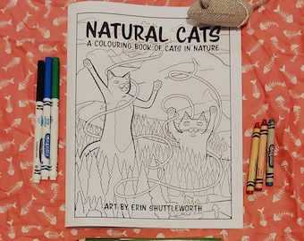 Natural Cats Colouring Book | Cat Coloring | Kids Coloring | Patterns | Mandalas | Landscapes with Cats | Cat Book