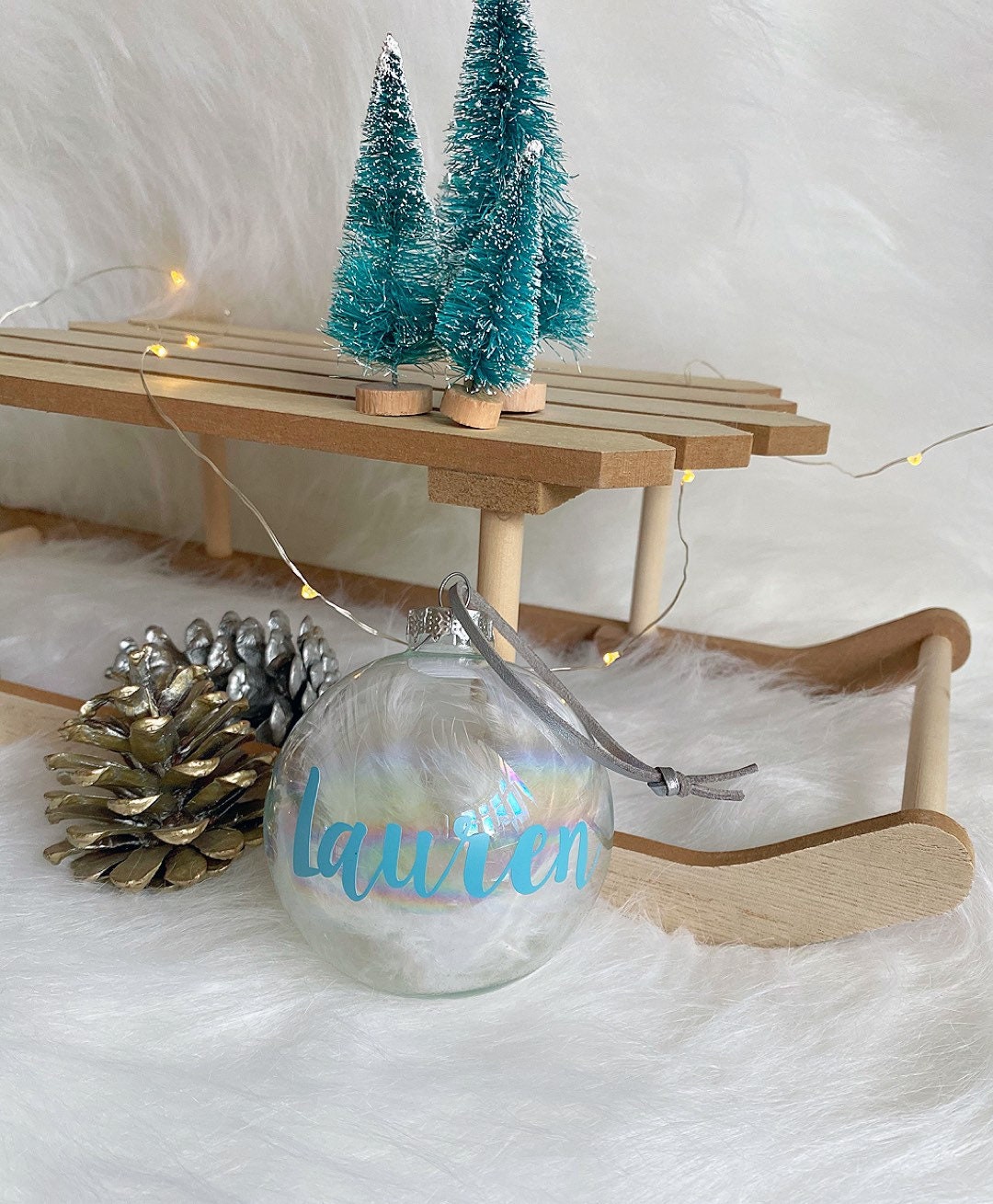 Personalised glass christmas tree bauble/decoration  Etsy