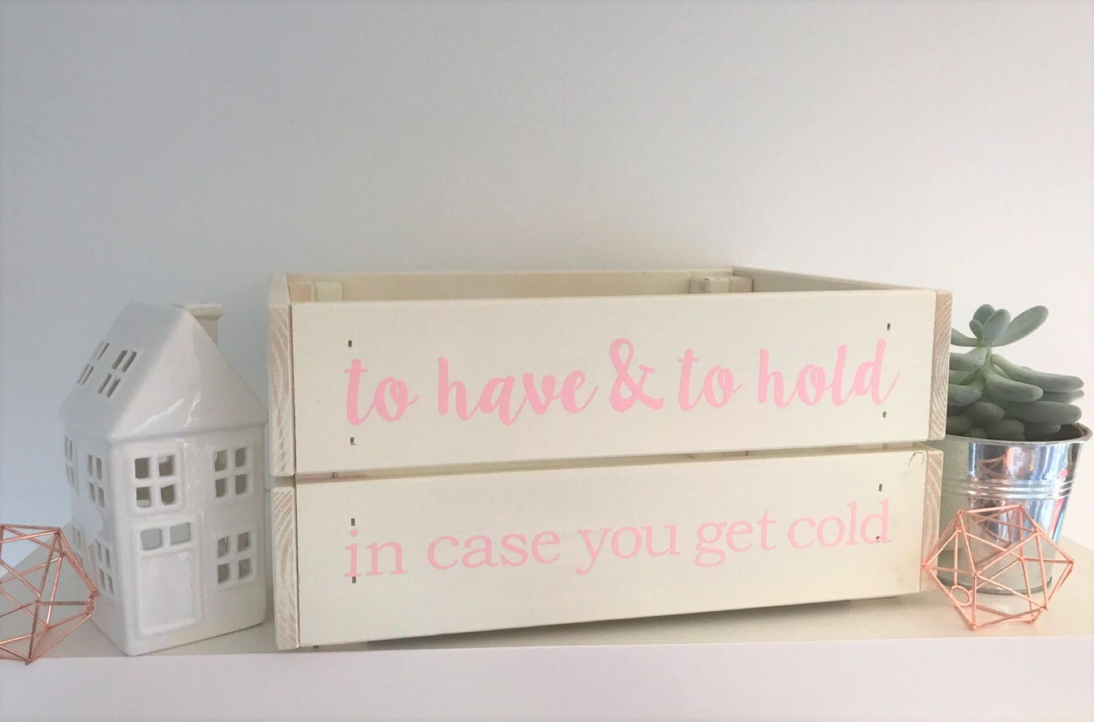 Wooden wedding blanket box/crate small Etsy